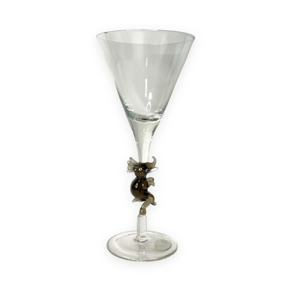 Gray Elephant Martini Glass Stem Hand Blown‎ Barware Imperial Enterprises